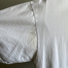T-shirt de poche blanc des années 1980 par Jerzees