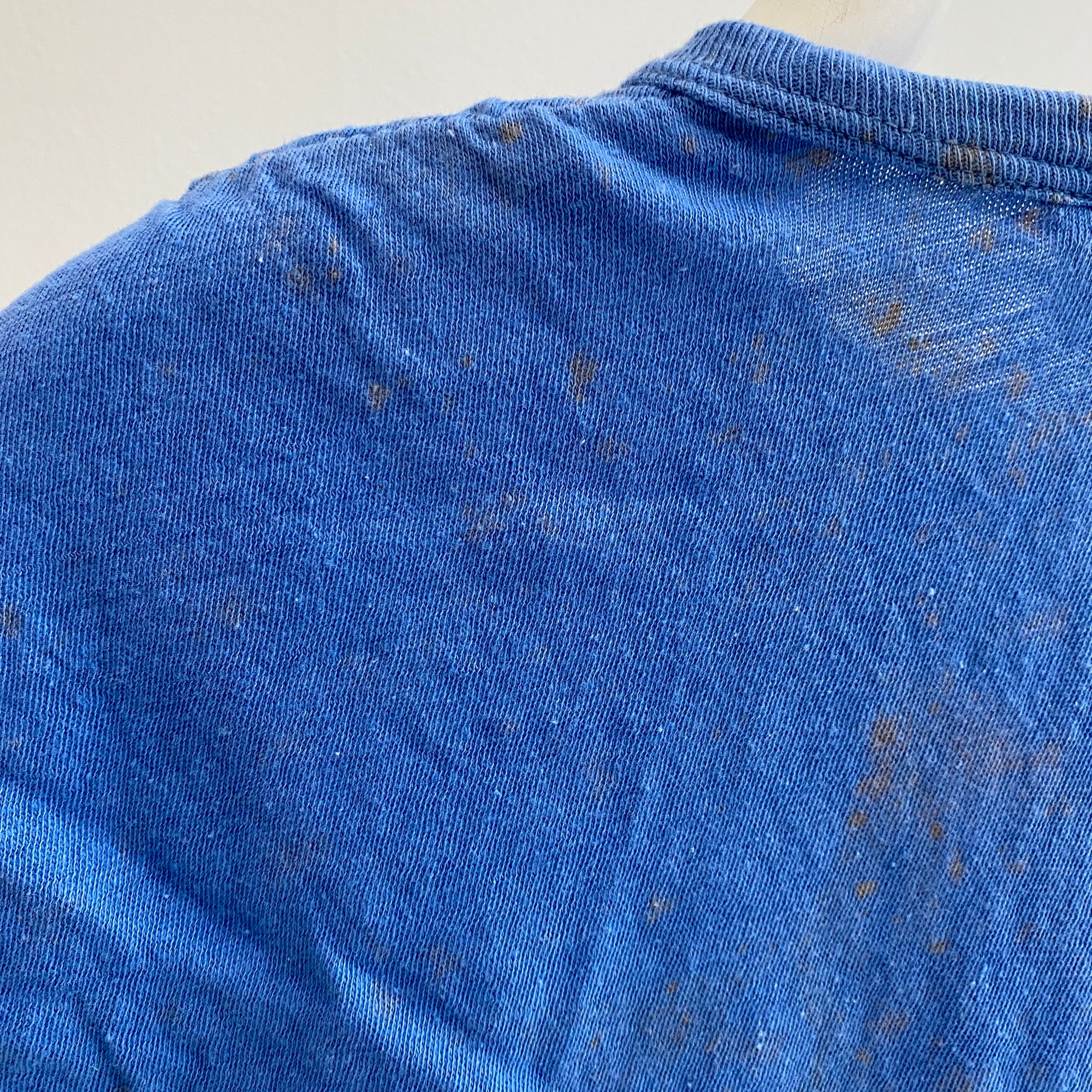 Incredibly Stained and Faded Cotton Knit T-Shirt - Made in Pakistan