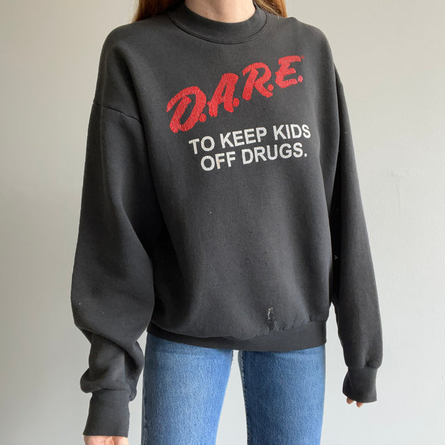 1980/90s D.A.R.E Paint Stained and Tattered Sweatshirt