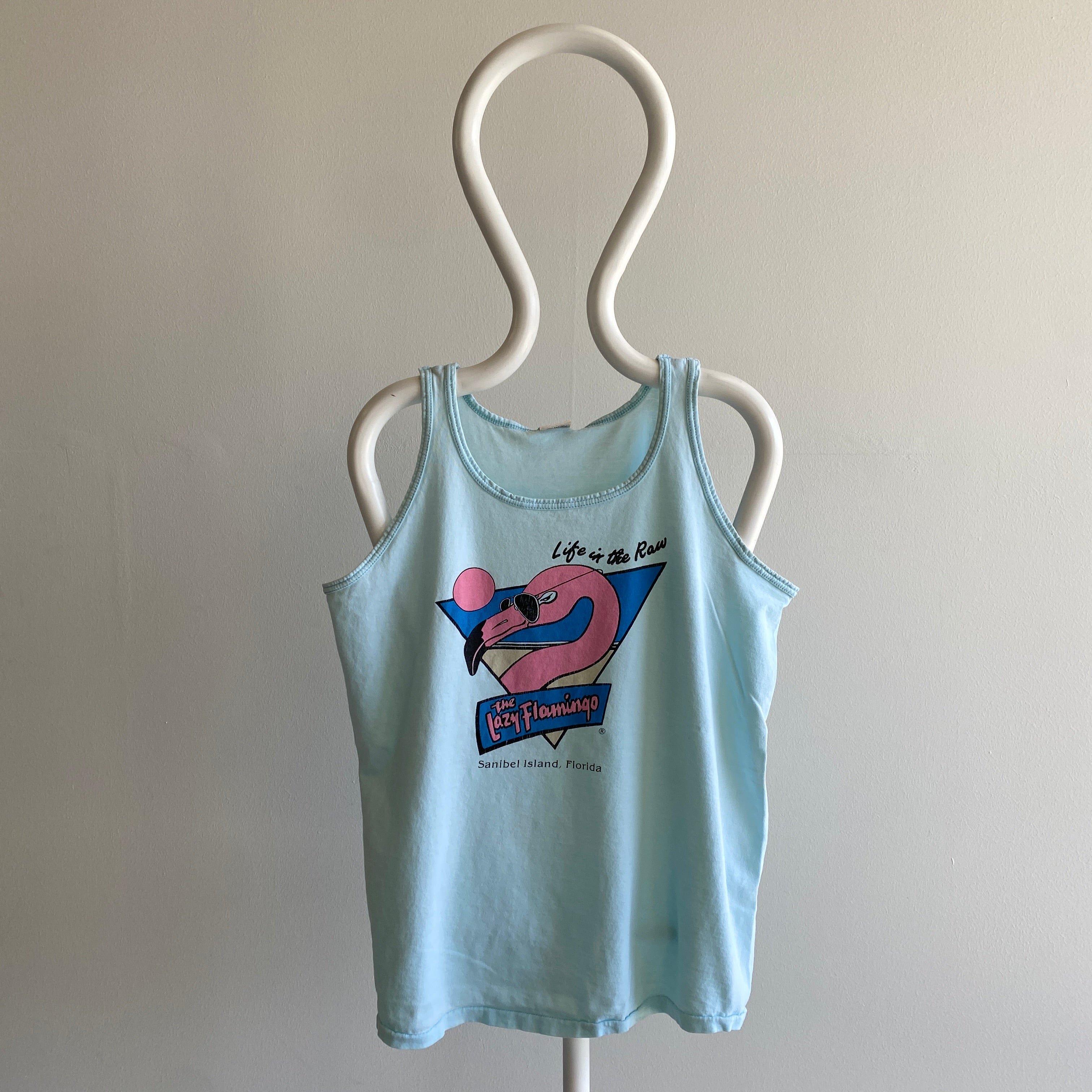 1980s The Lazy Flamingo Soft and Thin Tank Top by Signal