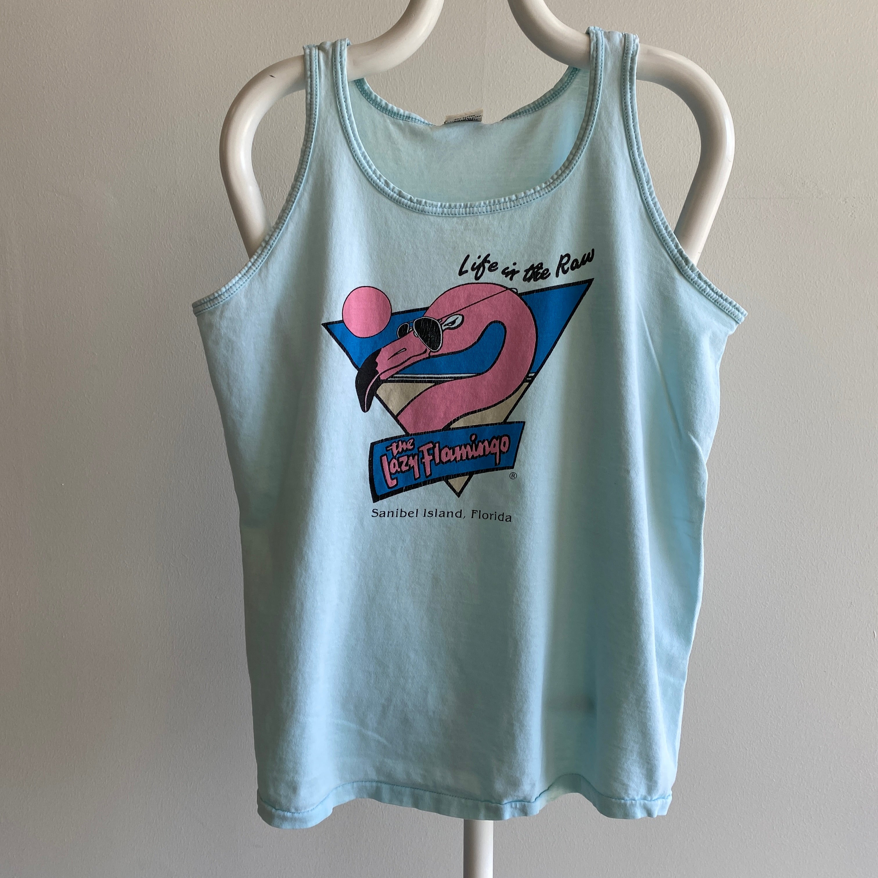 1980s The Lazy Flamingo Soft and Thin Tank Top by Signal