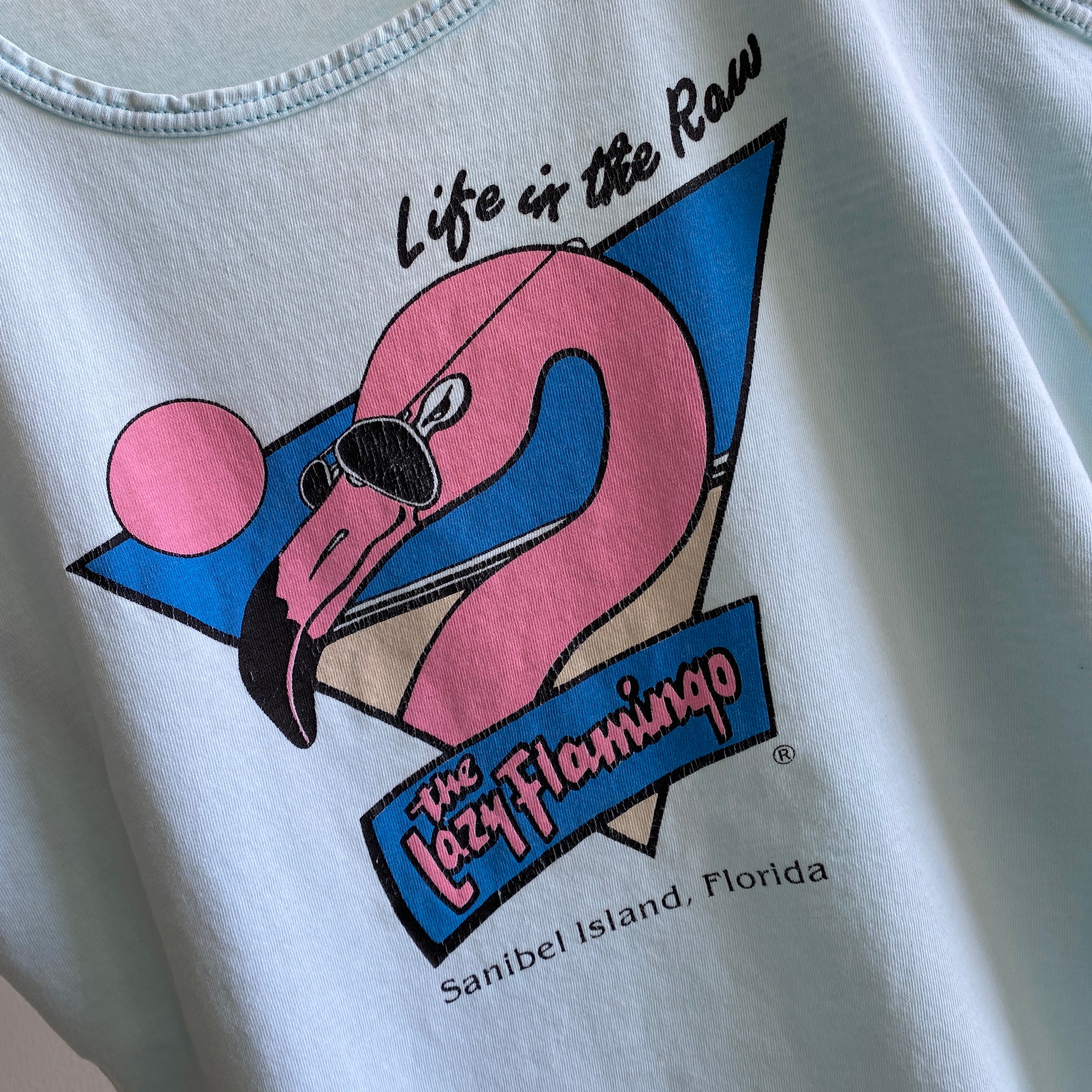 Débardeur doux et fin The Lazy Flamingo des années 1980 par Signal
