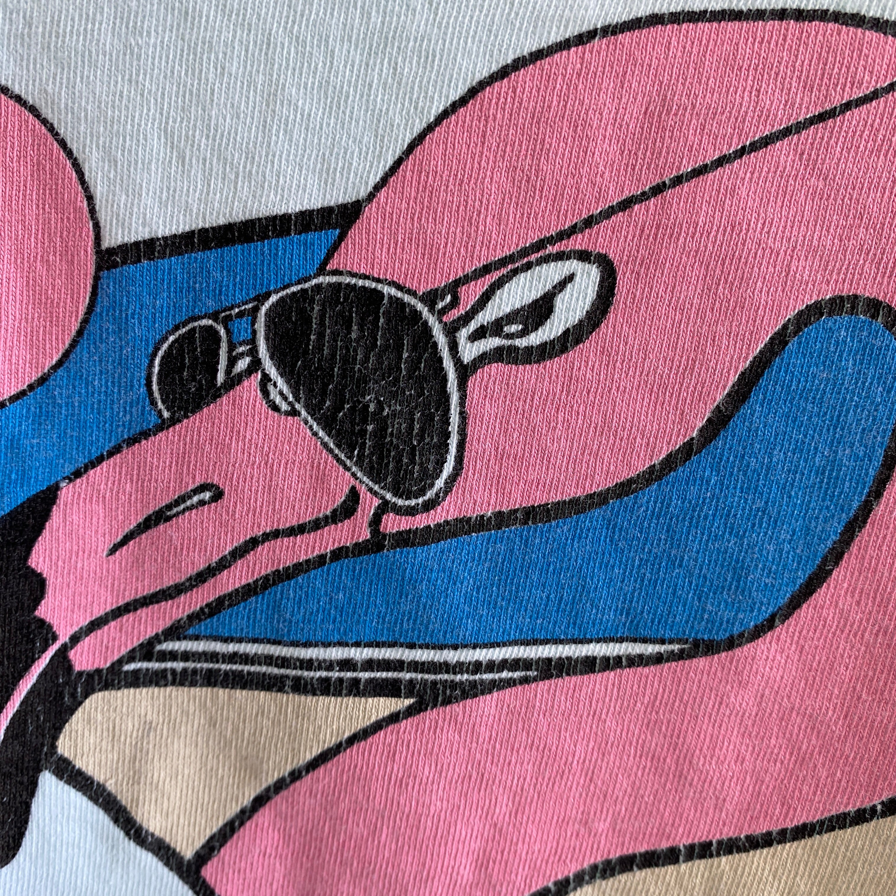 1980s The Lazy Flamingo Soft and Thin Tank Top by Signal