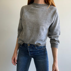 1970s Russell Brand Thinned Out Tattered Perfection Gray Sweatshirt