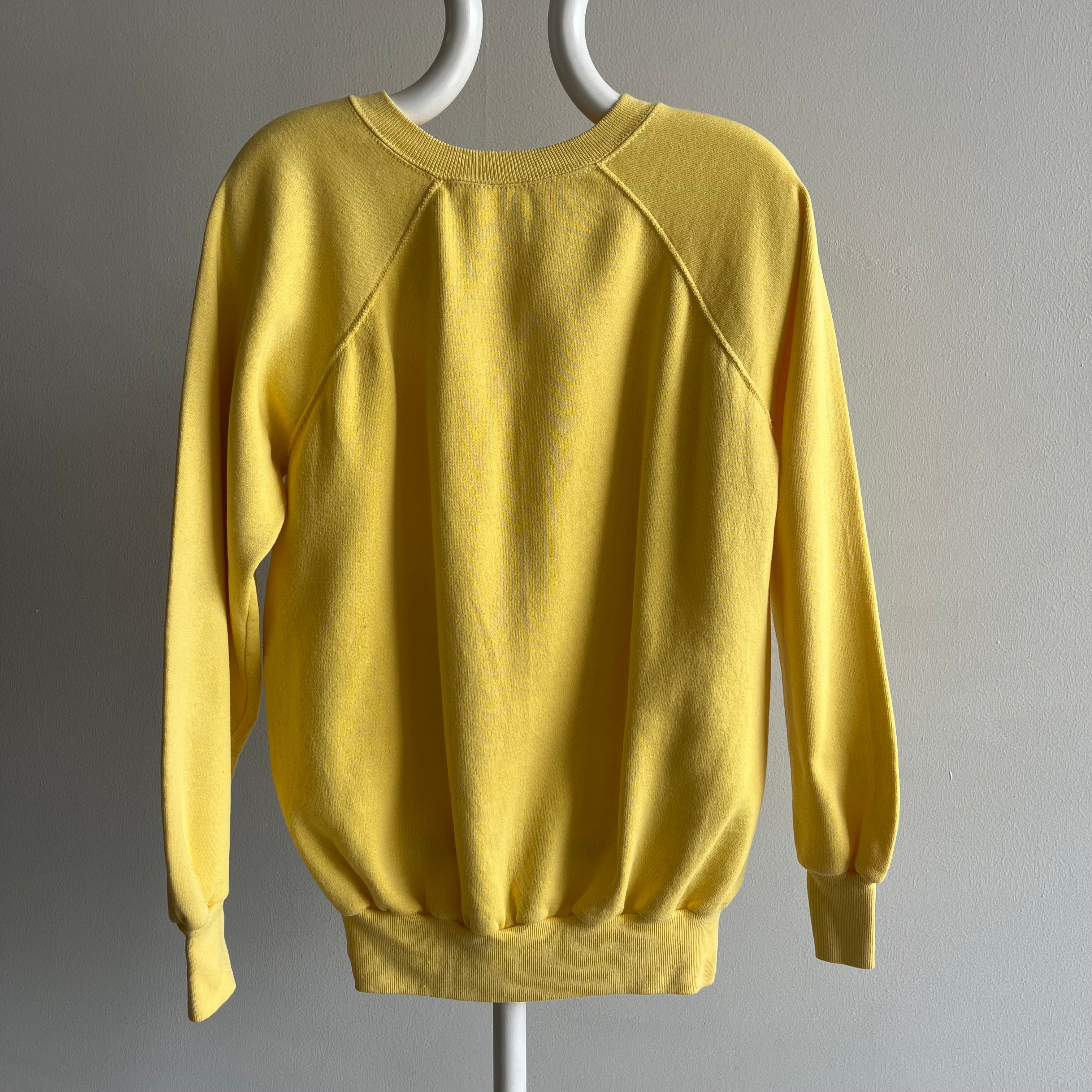 1980s Barely Worn Butter Yellow Cozy Sweatshirt by Ultra Sweats