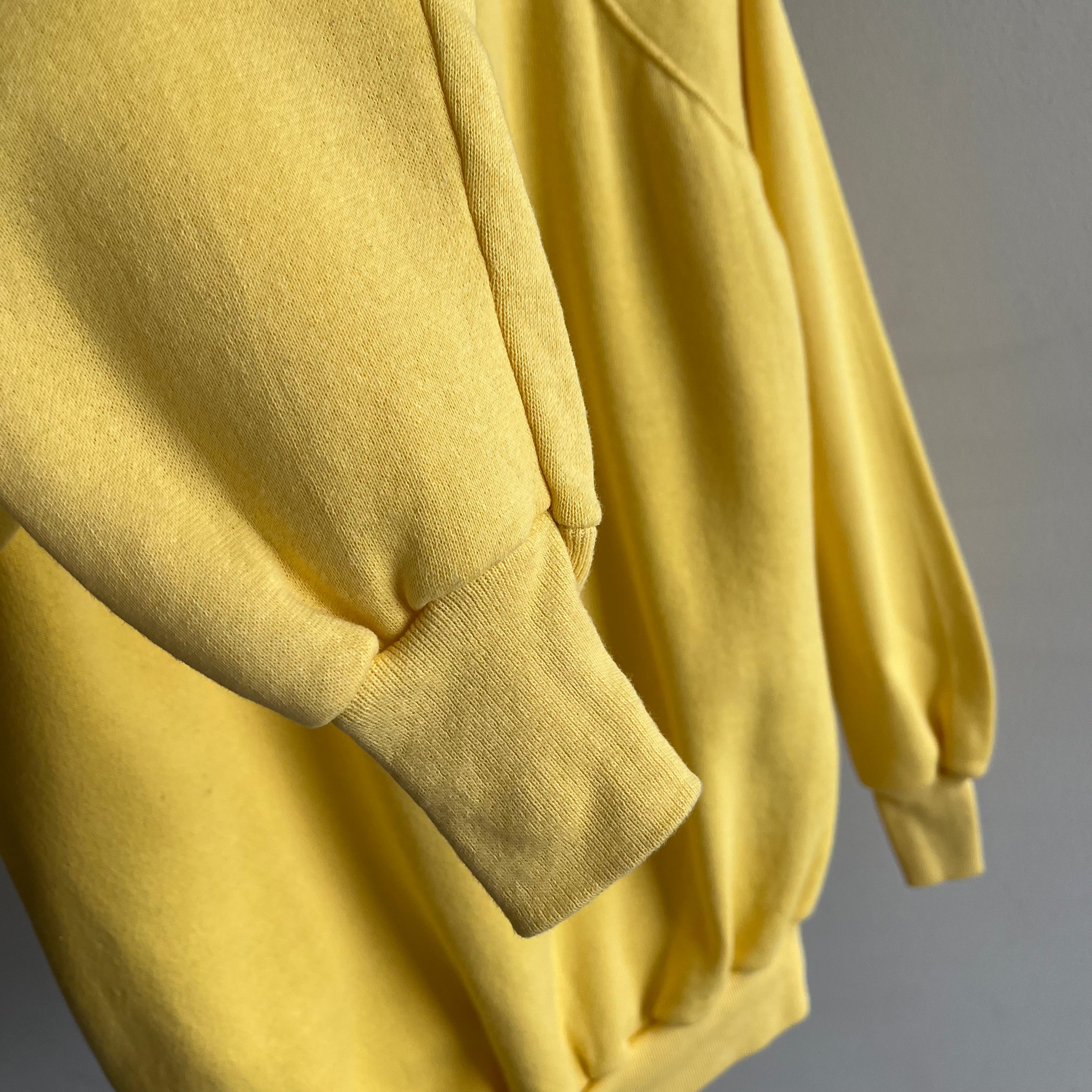 1980s Barely Worn Butter Yellow Cozy Sweatshirt by Ultra Sweats