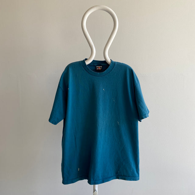 1990s Signal Brand Bleach Splattered Oversized "Mega Cotton" T-Shirt