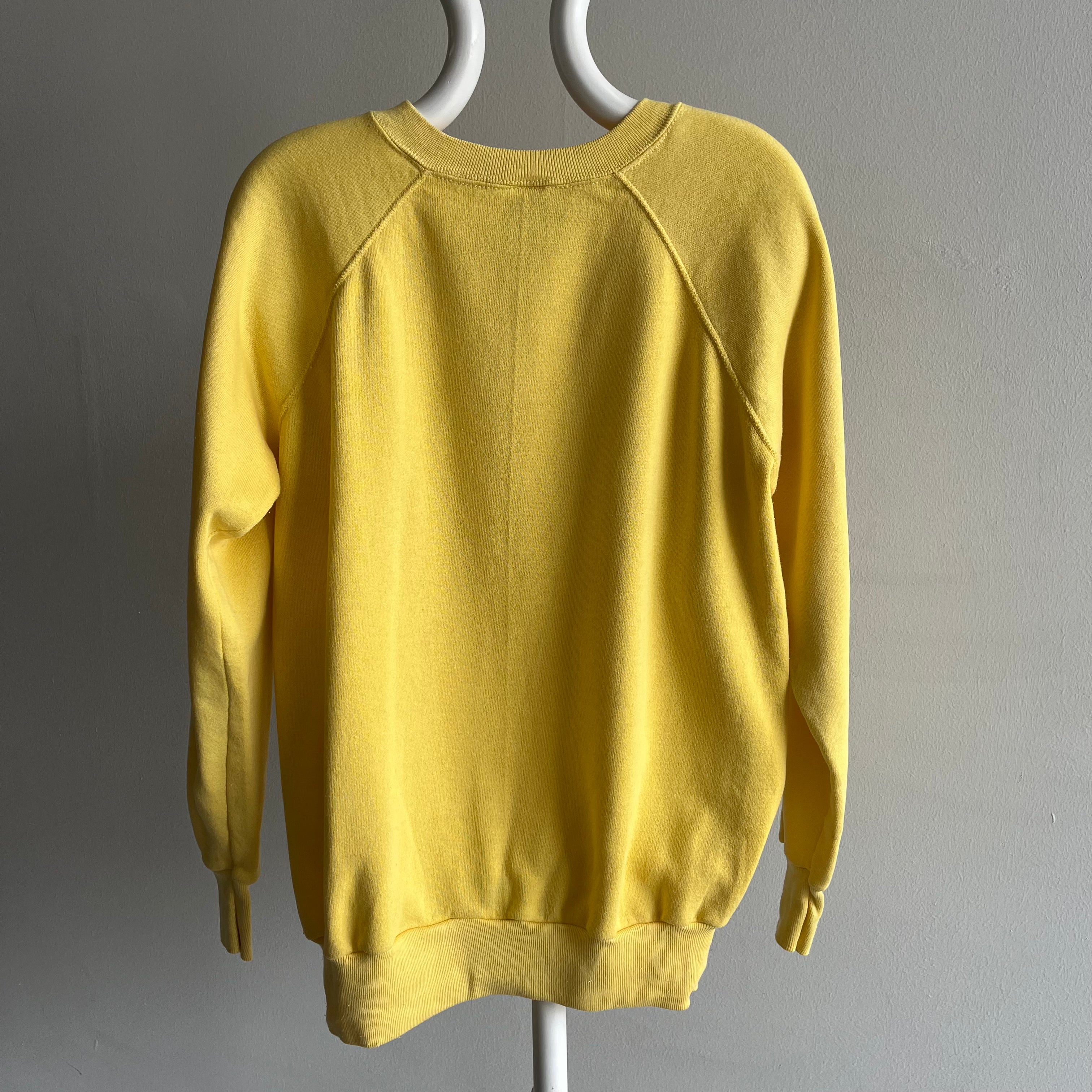 1980s Barely Worn Butter Yellow Cozy Sweatshirt by Ultra Sweats