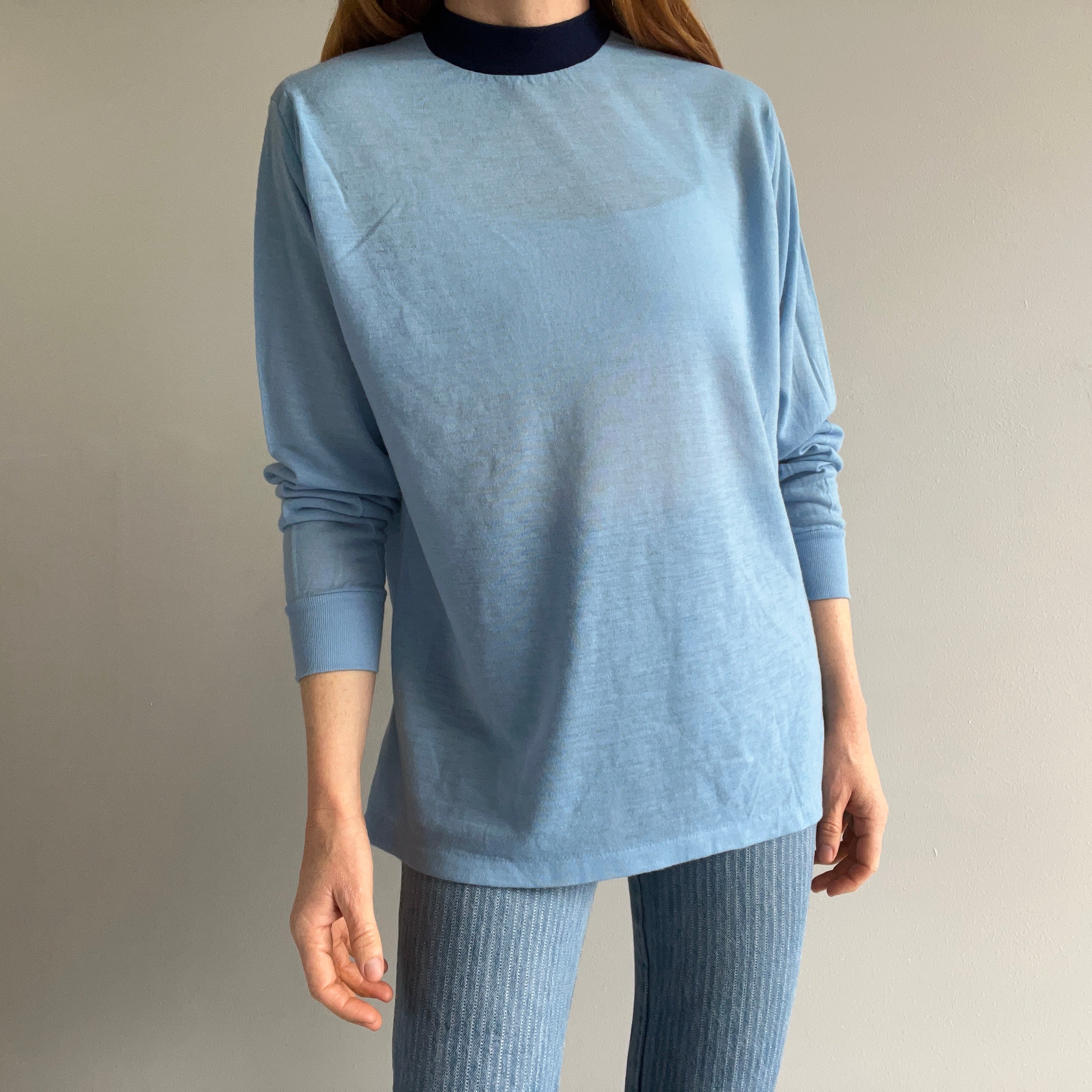 1960s Two Tone Long Sleeve Ultra Soft Never? Worn T-Shirt