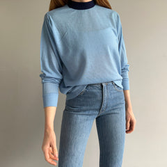 1960s Two Tone Long Sleeve Ultra Soft Never? T-shirt usé