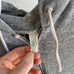 1970s Perfect Gray Zip Up Hoodie