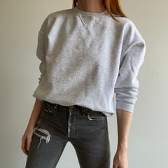 Sweat-shirt gris blanc Super Boxy des années 1990 en coton - j'adore ça !