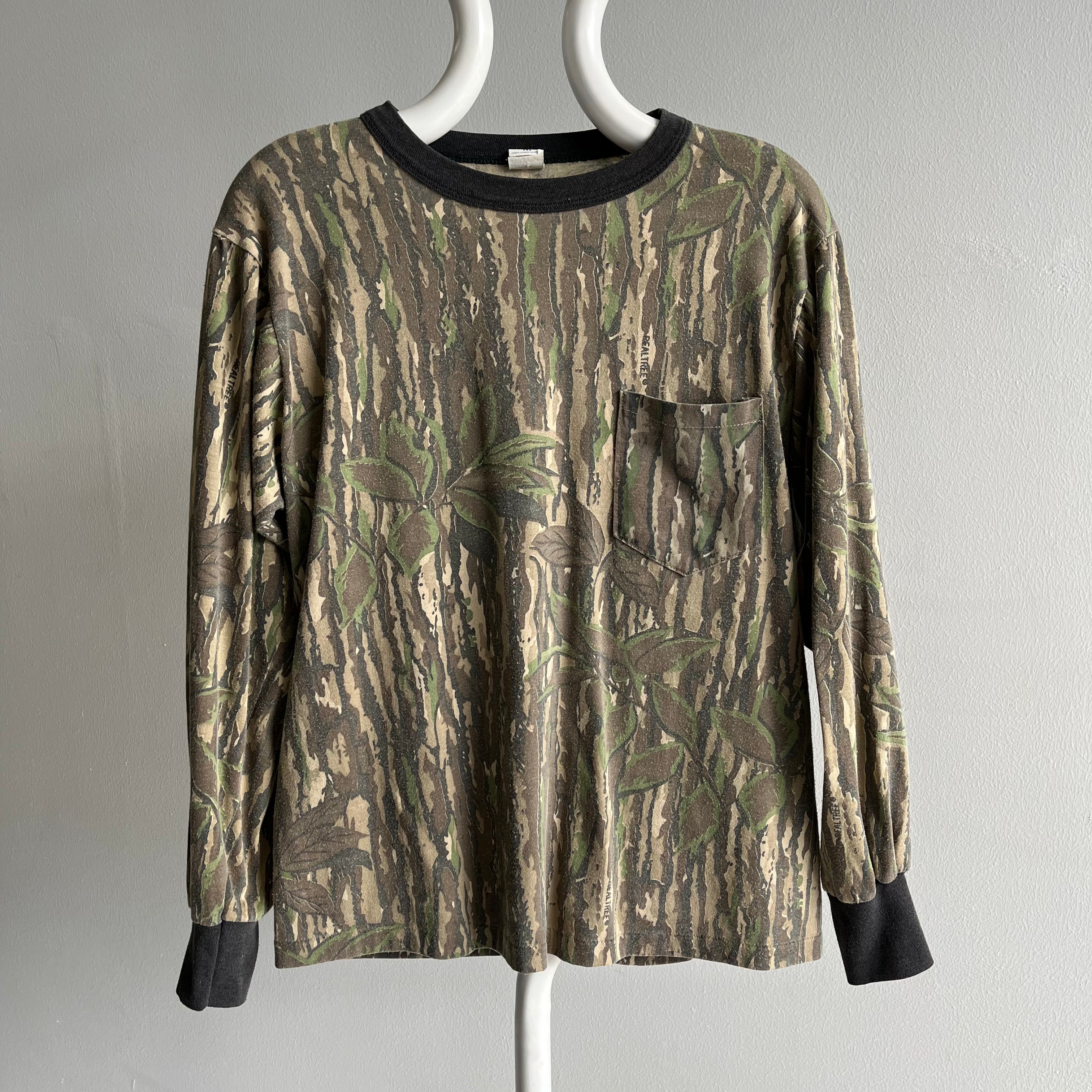 1980s Tree Bark Long Sleeve Camo T-Shirt