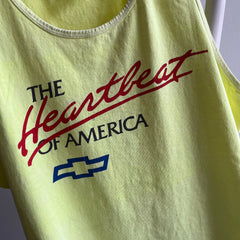 1980s Chevy - The Heartbeat of America Neon Yellow Tank Top