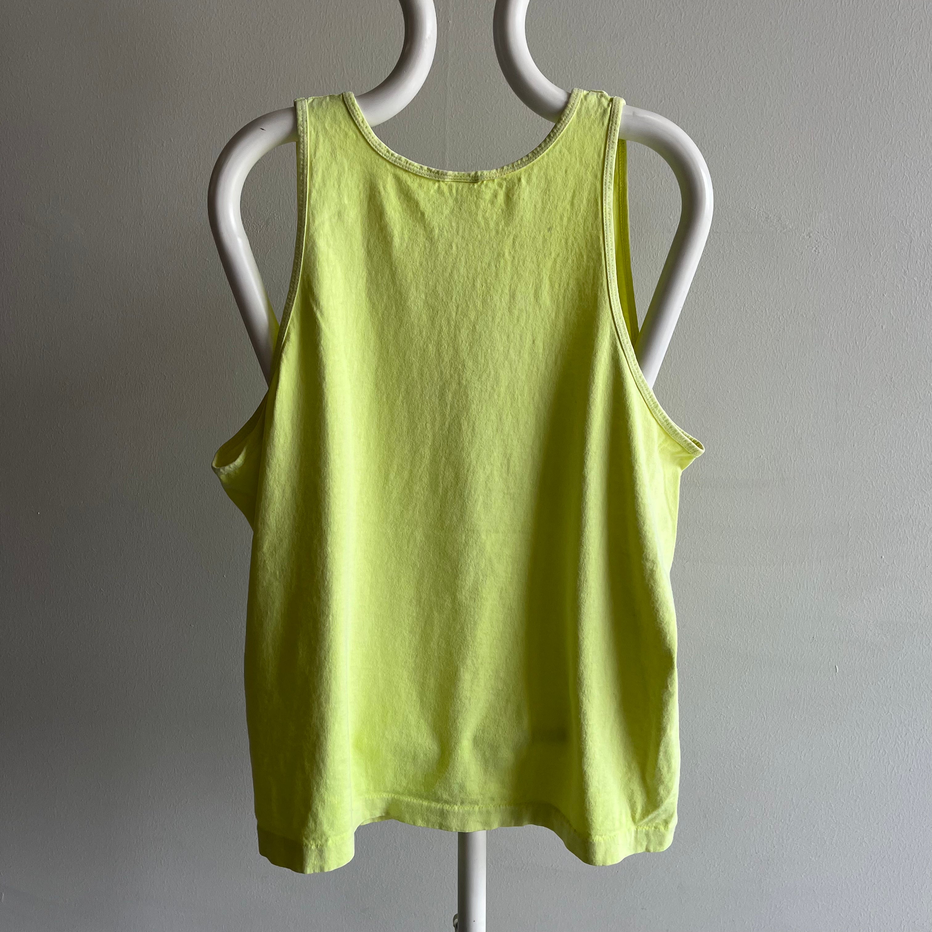 1980s Chevy - The Heartbeat of America Neon Yellow Tank Top