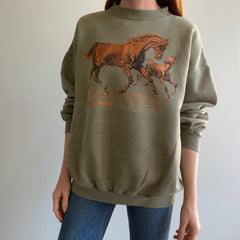 1990s Kentucky Horse Sweatshirt in Khaki