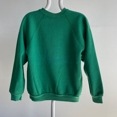 1980s Heavyweight Discus Brand Kelly Green Double Arm Gusset Structured Sweatshirt