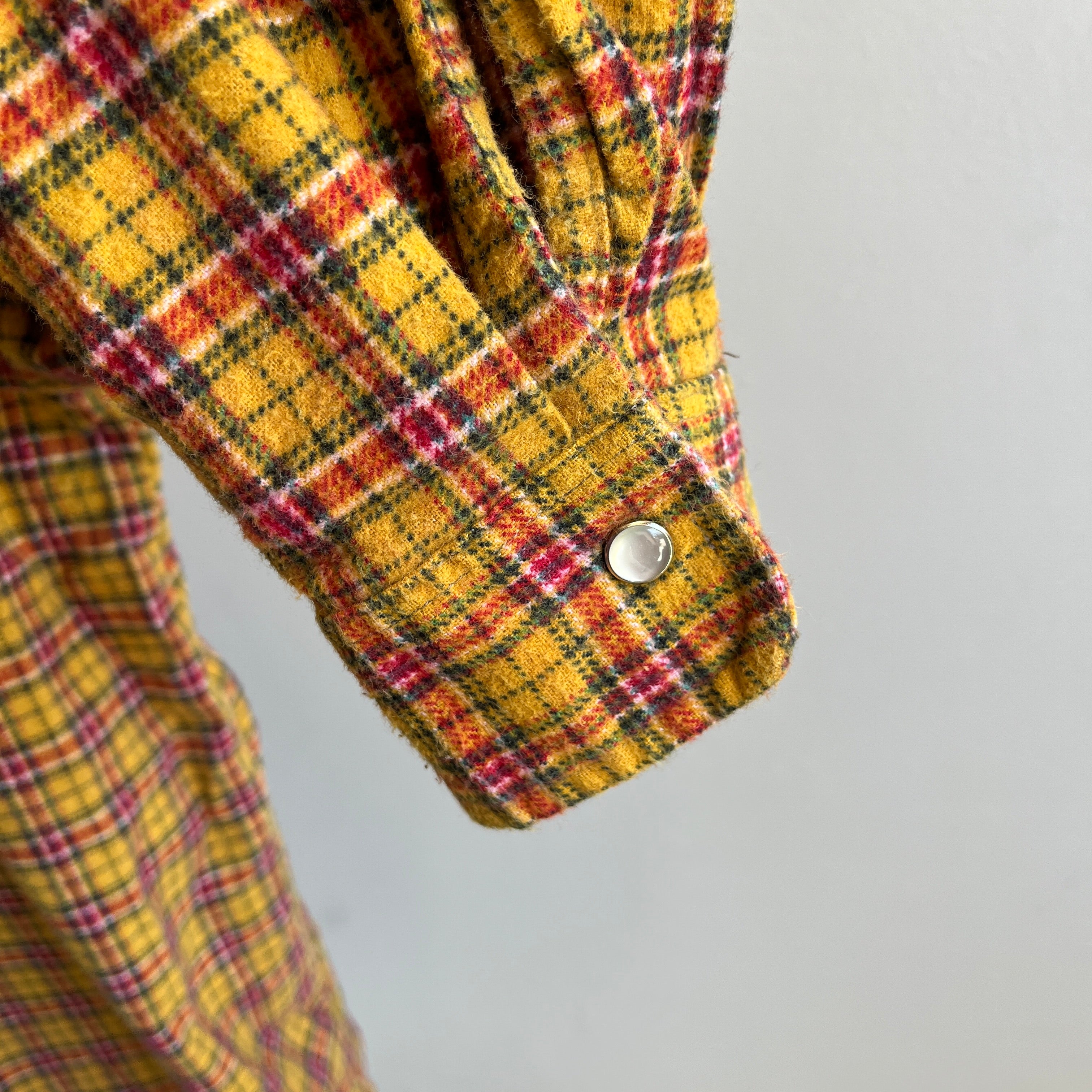 2000s Mustard Plaid Cowboy Flannel