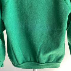 1980s Heavyweight Discus Brand Kelly Green Sweat-shirt structuré à soufflet à double bras