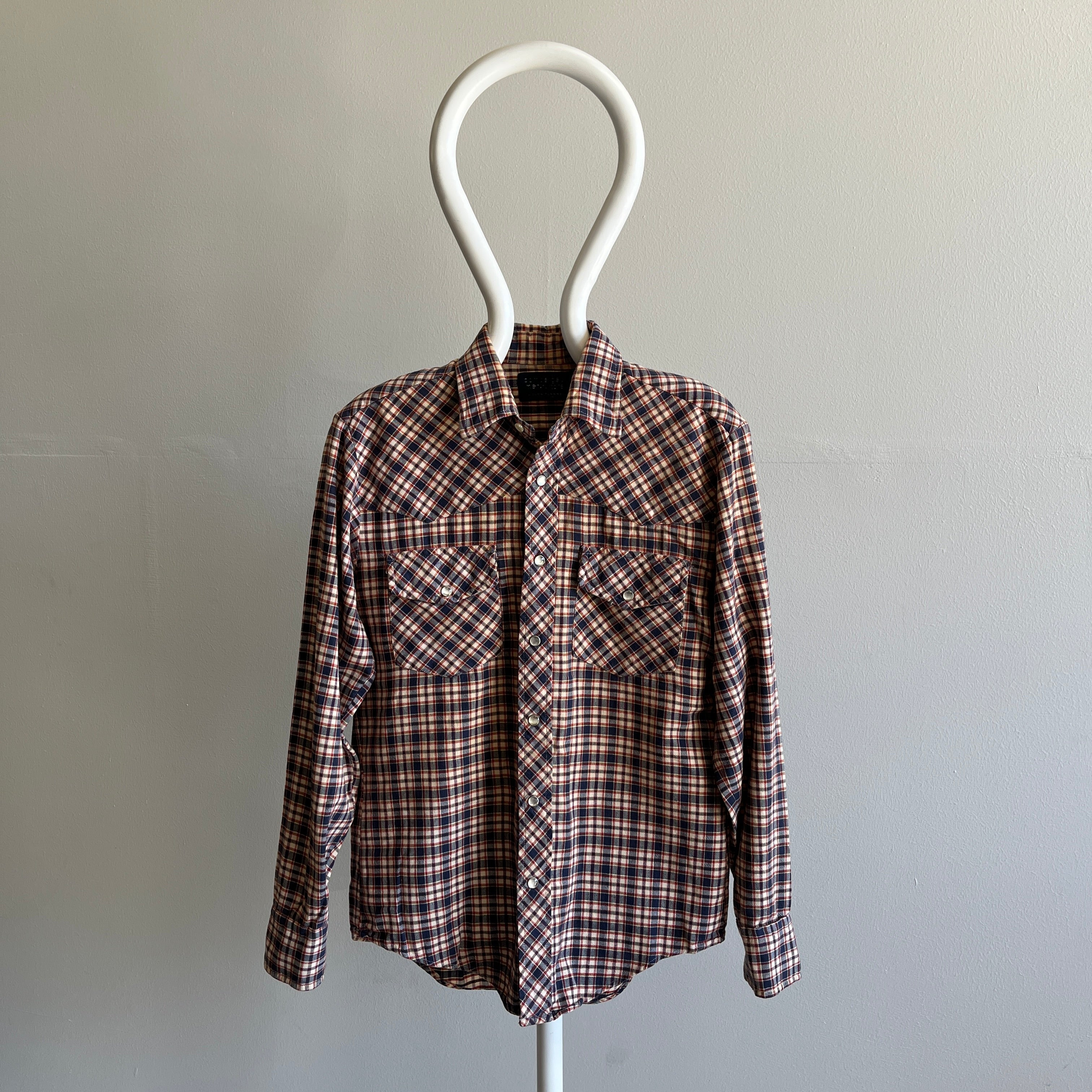 1980s Super Soft Snap Front Cotton Cowboy Flannel