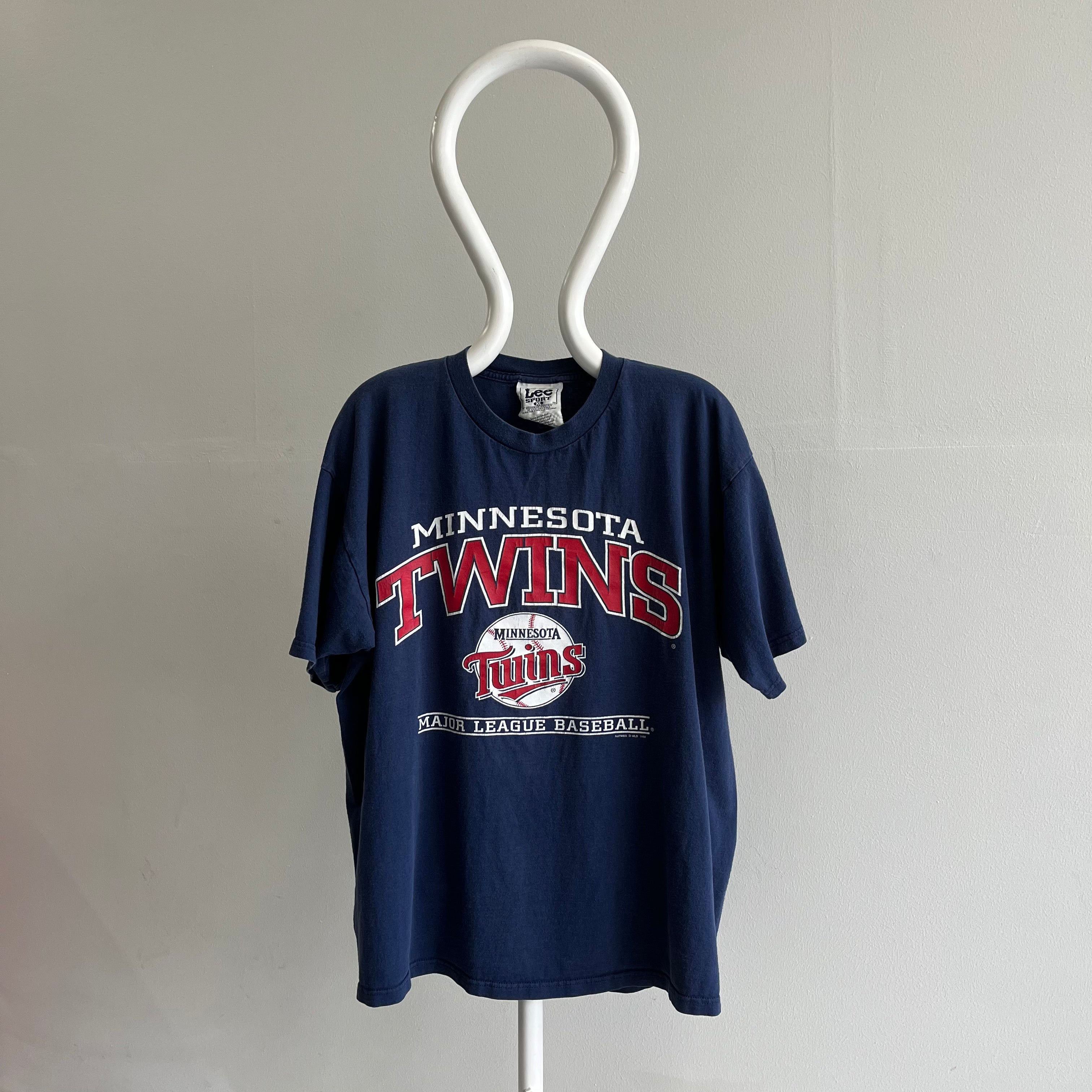 Vintage 90s Minnesota Twins MLB Baseball Navy Two Tone Jersey 