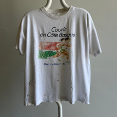 1980/90s Courir en Cote Basque Paint Stained T-SHirt
