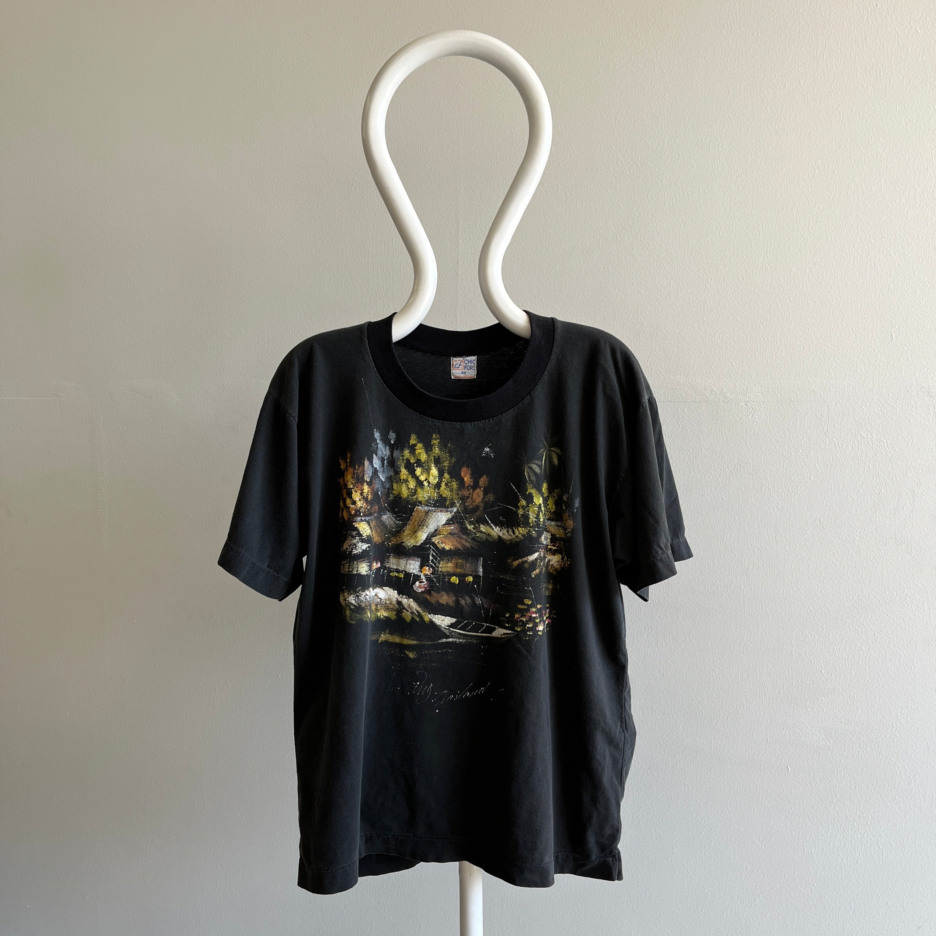 1980/90s Thailand Tourist T-Shirt - Hand Painted and Great Slouchy Sleeves