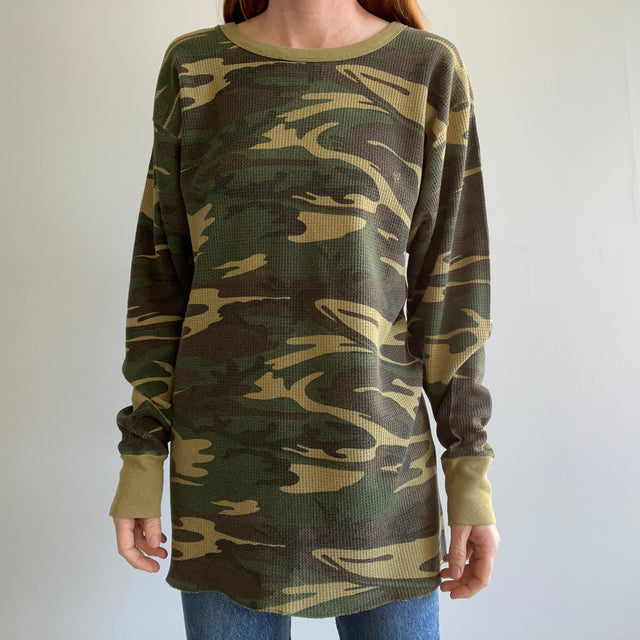 Chemise thermique longue camouflage 1980s XL