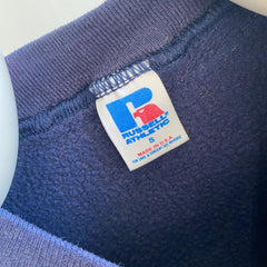 1980s Blank Navy Russell Brand Single Gusset Sweatshirt - Swoon!