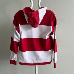 1990s Rad Hooded Rugby LaCrosse Shirt - Rare petite taille