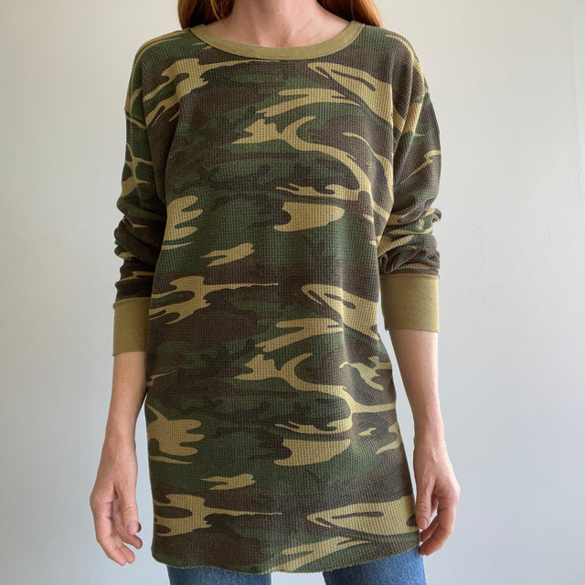 Chemise thermique longue camouflage 1980s XL