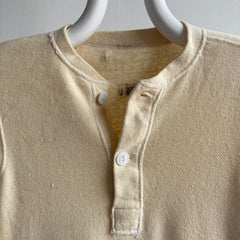1970's Military Thermal Henley With Stains