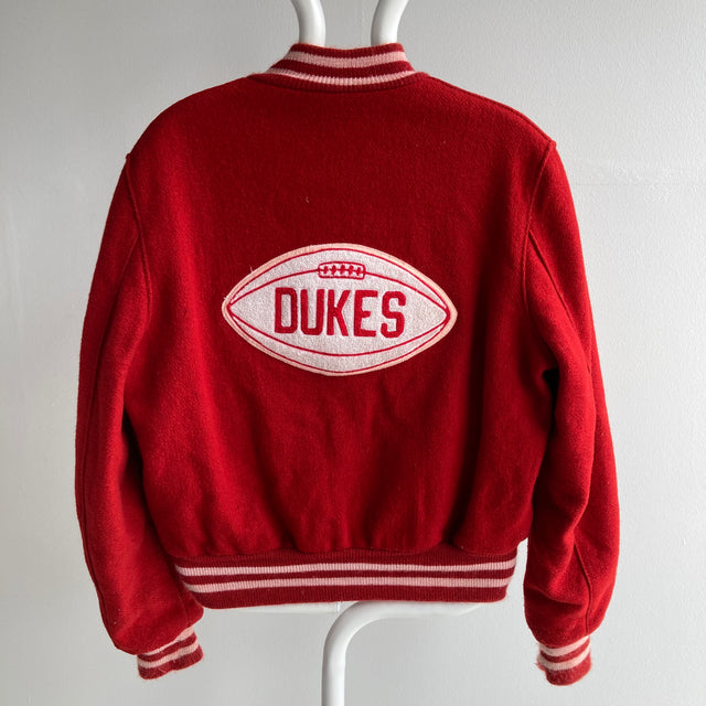 Veste lettre en laine des années 1970/80 avec "Dukes" à l'arrière. Il appartenait à Jim