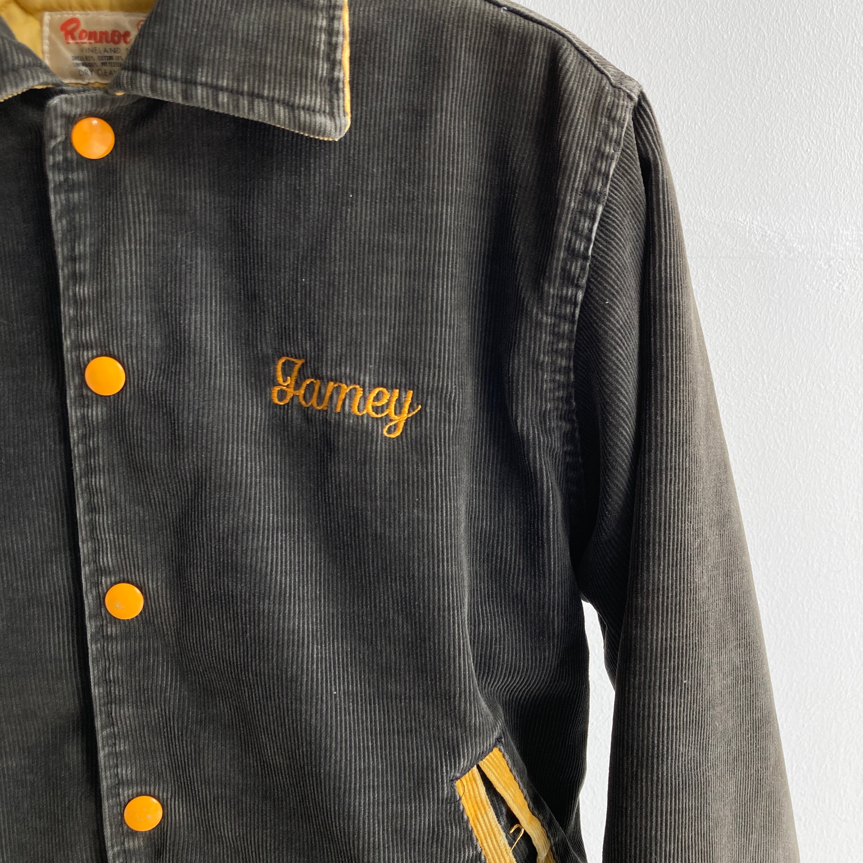 1970's Corduroy Letter Jacket That Belonged To Jamey - Windsor On Backside