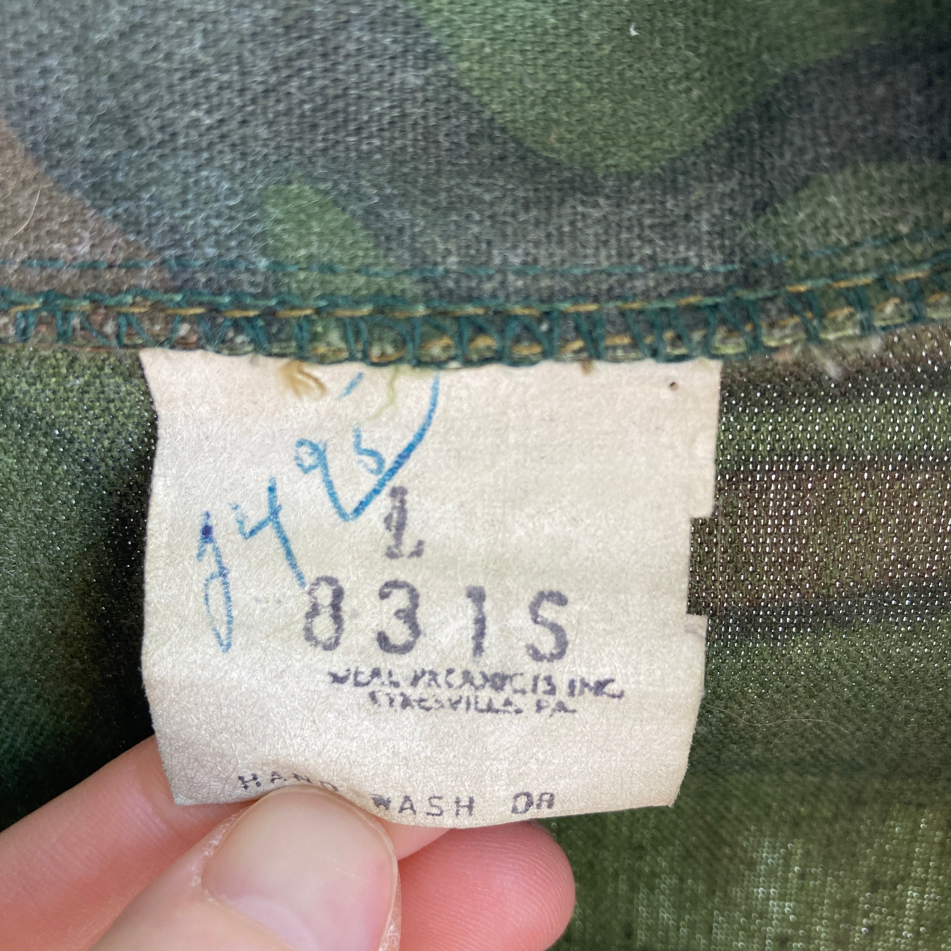 Manteau de corvée en coton camouflage des années 70 - L