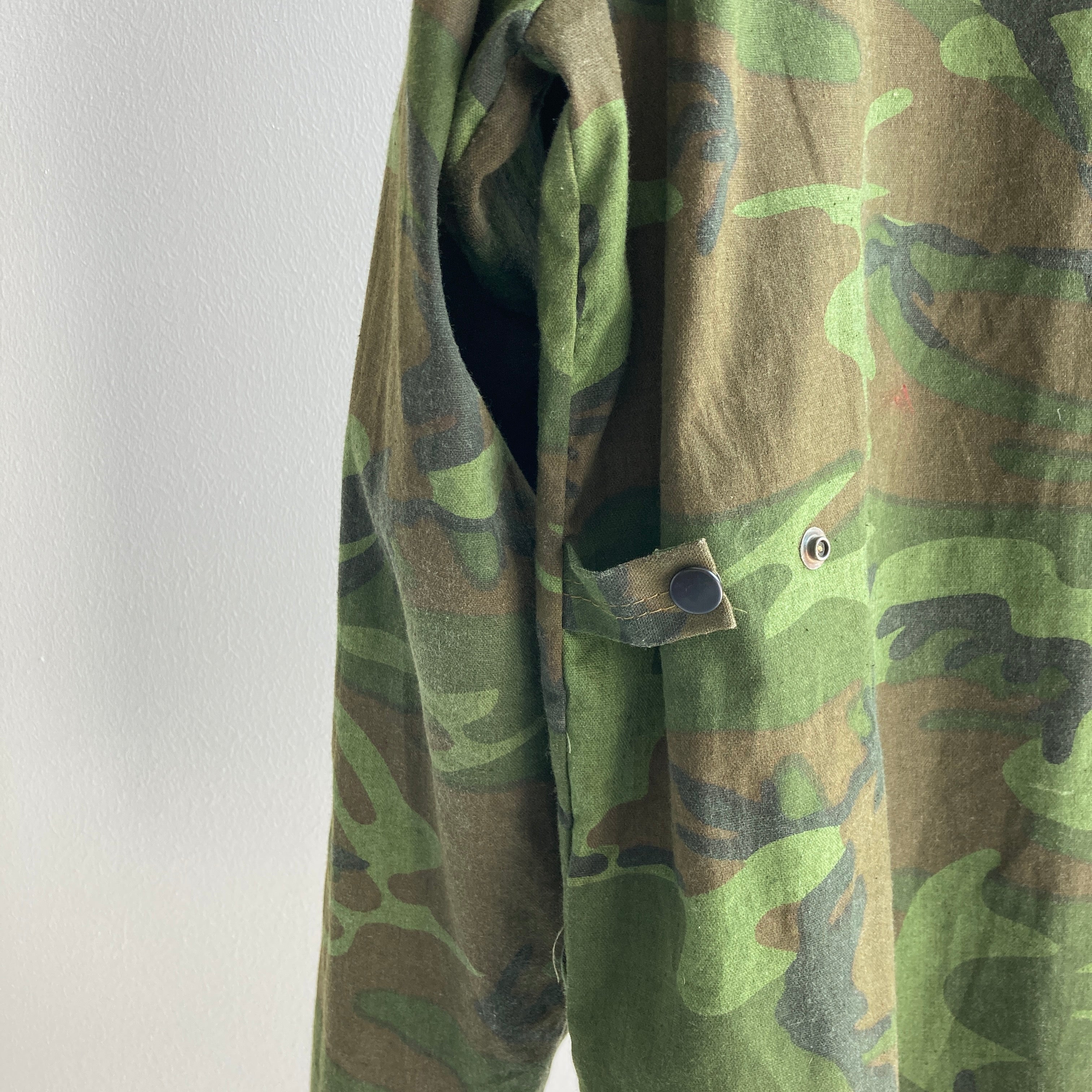 Manteau de corvée en coton camouflage des années 70 - L
