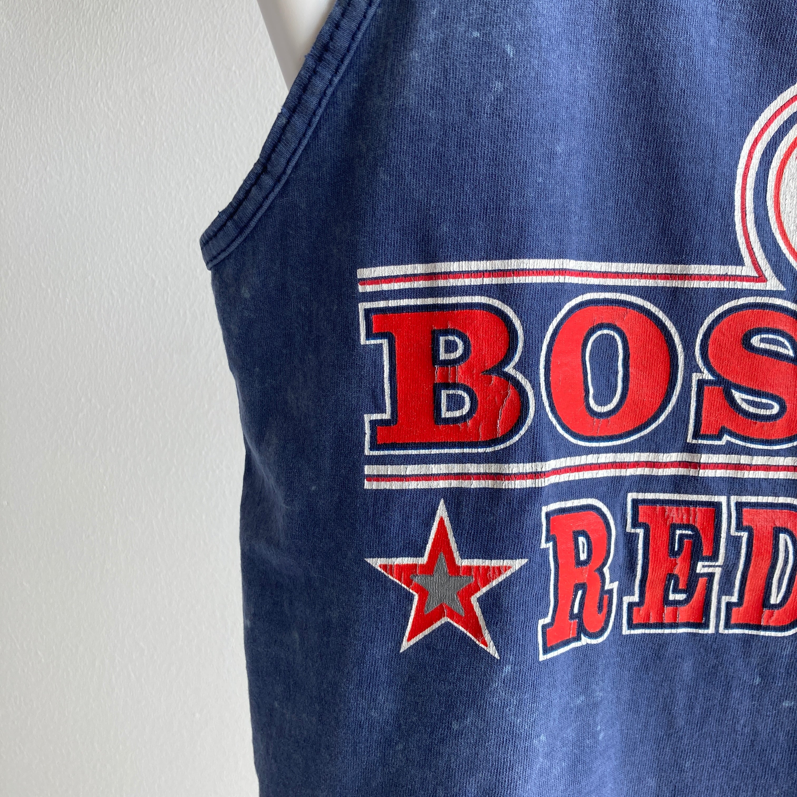 Vintage Rad 80s Beat Up Boston Red Soxs débardeur en lambeaux