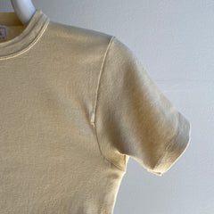 1950/60s Fruit of the Loom Combed Cotton Ribbed Collar Super Stained T-shirt
