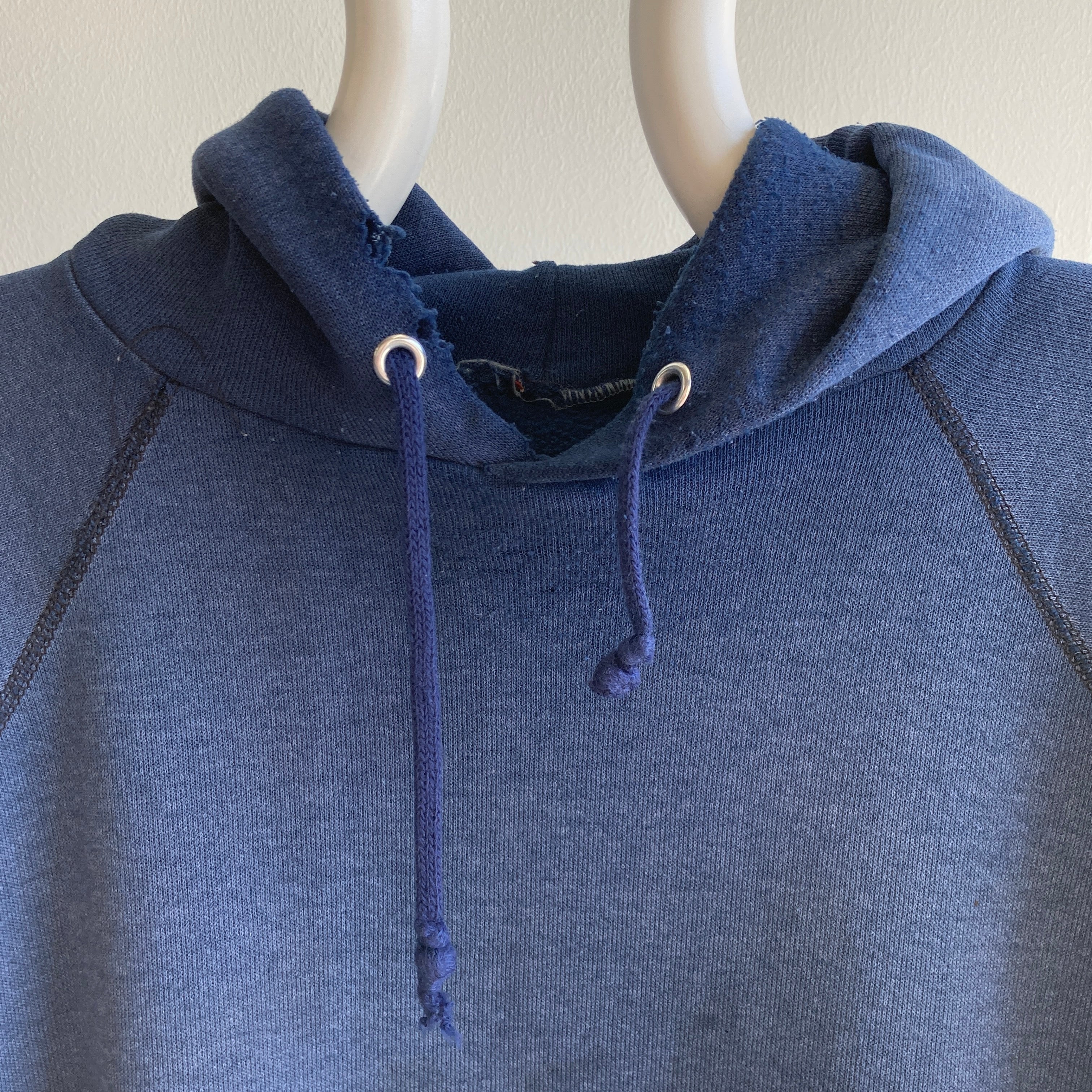 1980s Double Arm Gusset Super Beat Up Rad Fade Pull Over Hoodie