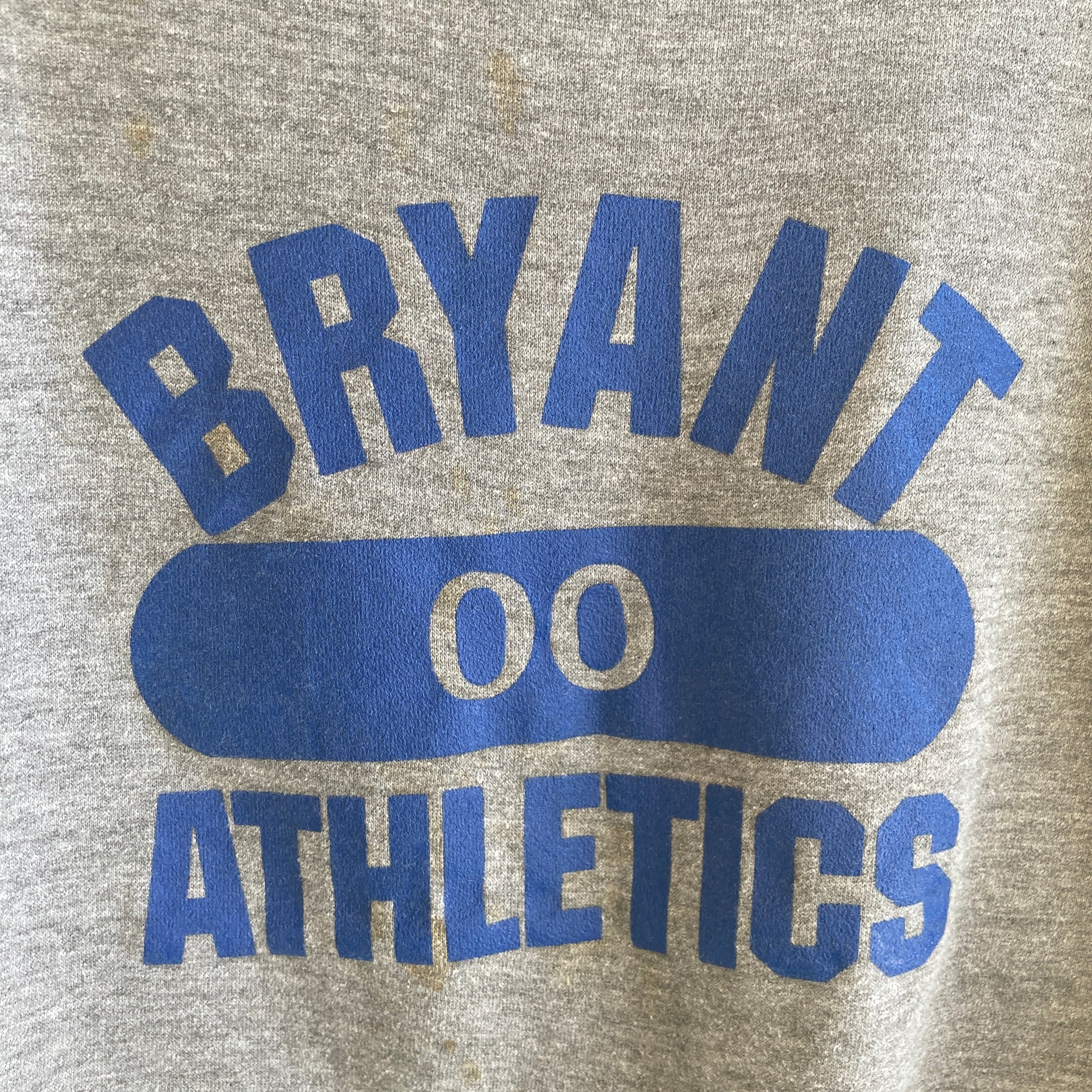 Sweat à capuche taché Russell Brand Bryant Athletics des années 1970