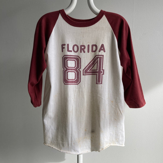 1984 T-shirt de baseball de Floride taché de rouille