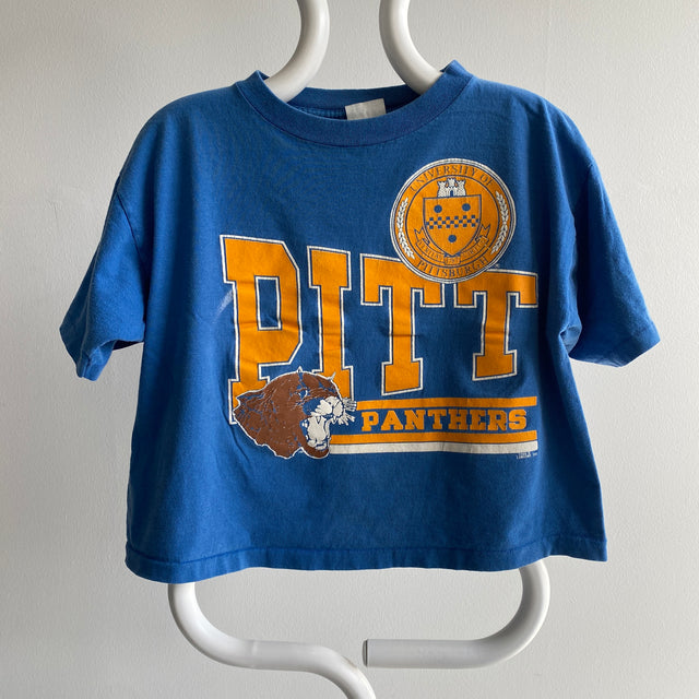 Université de Pittsburg des années 1980/90 - Haut court en coton délavé Pitt Panthers