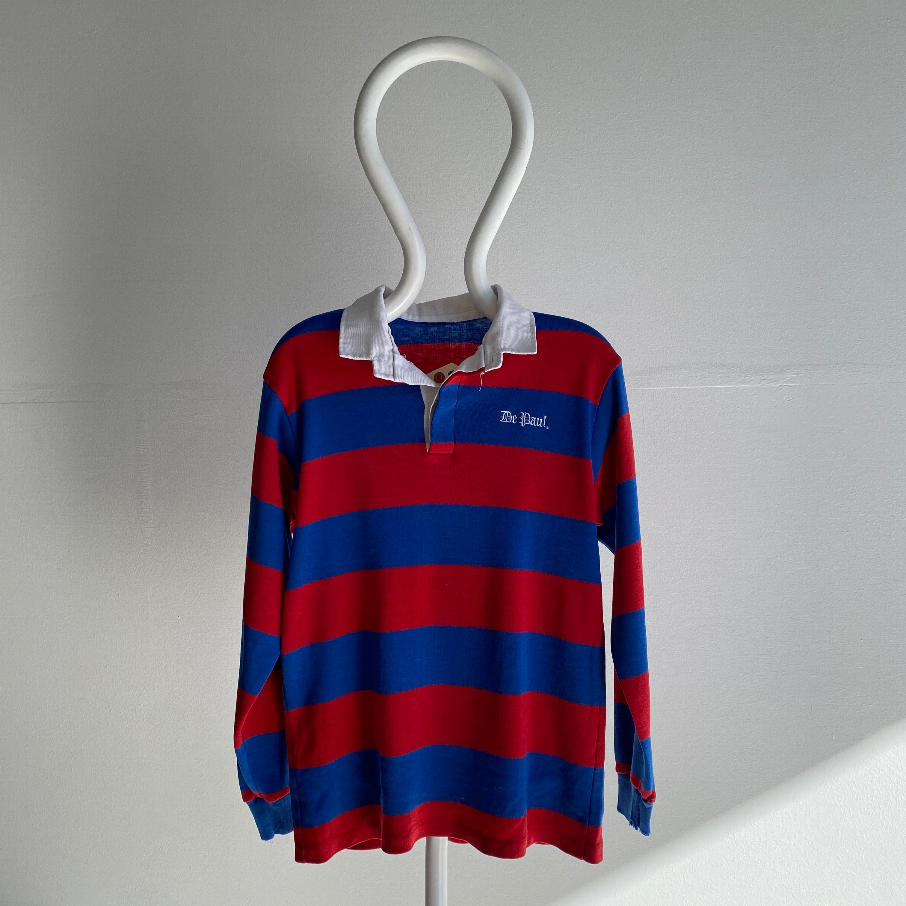 1980s De Paul University Super Soft Rugby Long Sleeved Shirt