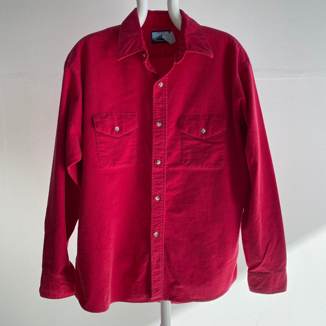 1990s Fieldmaster Blank Red Cotton Flannel