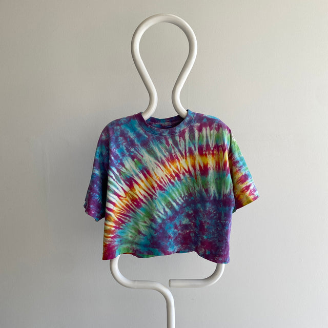 1980/90s Single Stitch Cotton Tie Dye Crop Top