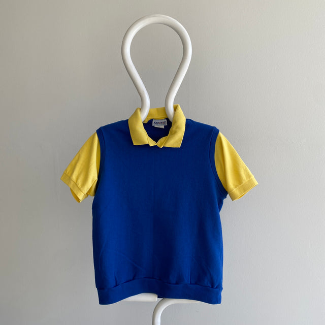 1980s Twofer! Polo Shirt and Sweatshirt Vest Built In!
