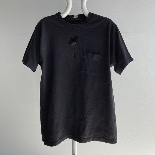 1980s FOTL Beat Up (shot through the heart, but it's not too late) Blank Black Pocket T-Shirt - Cotton