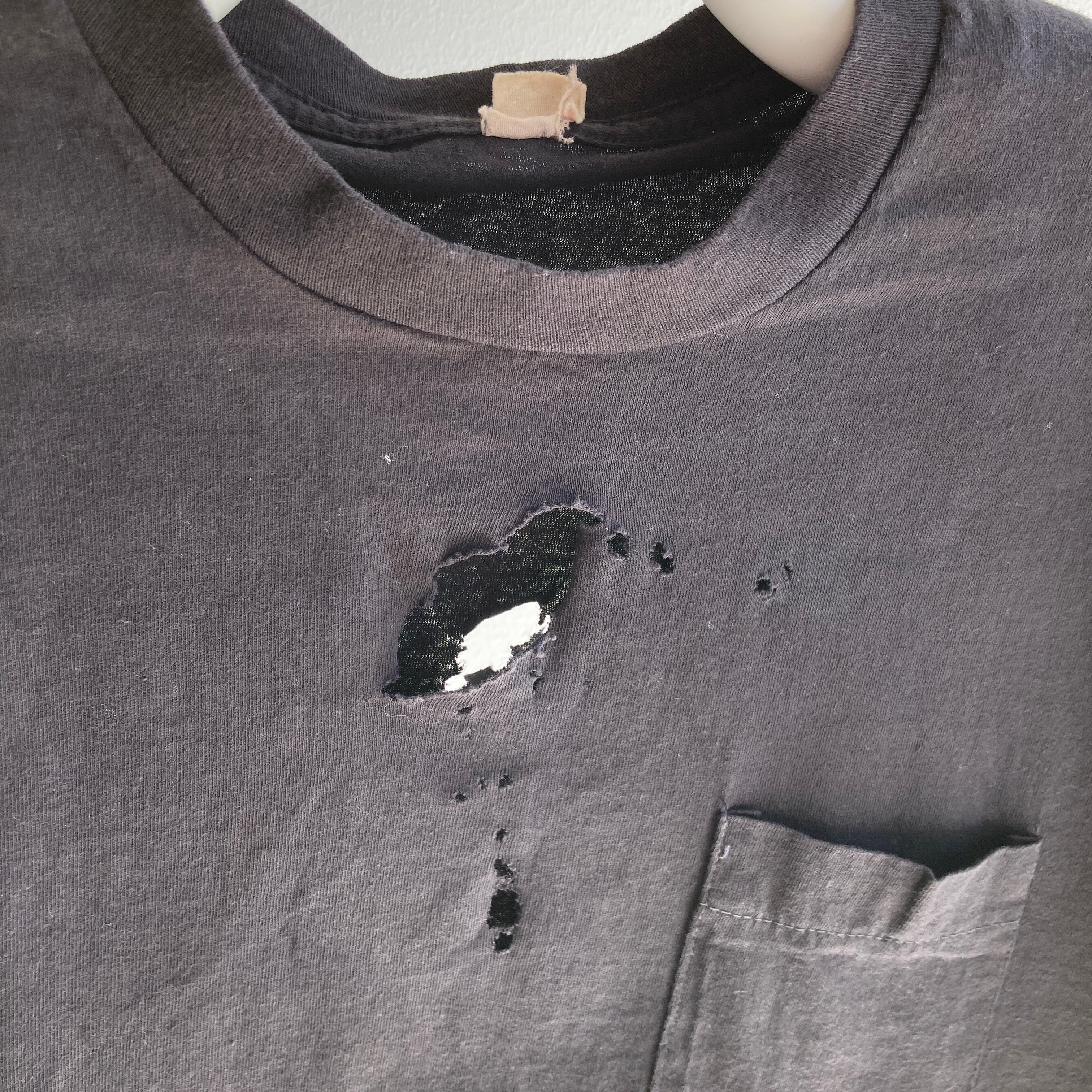 1980s FOTL Beat Up (shot through the heart, but it's not too late) Blank Black Pocket T-Shirt - Cotton