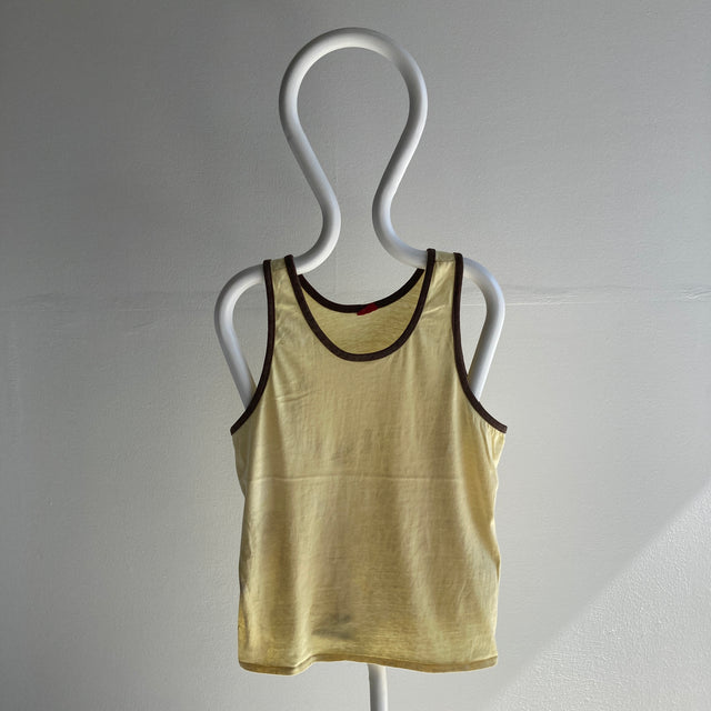 1960/70s Super Soft Tank with Contrast Pipping
