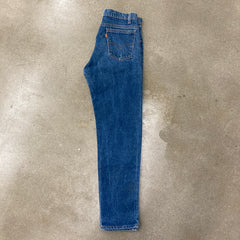 1970/80s 32x32.5 Levi's 505 Orange Tab Dark Wash Jeans